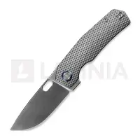 Kunwu Knives Couteau pliant Tao III - Satin - Titanium, Diamond Texture