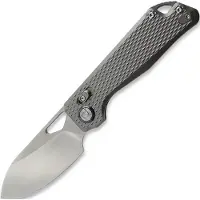 Kunwu Knives Couteau pliant Pulsar XL - Satin - Titanium, Diamond Texture