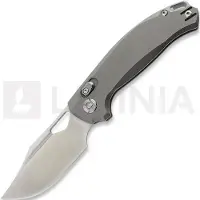 Kunwu Knives Couteau pliant Django - Satin - Titanium, Orange Peel Texture