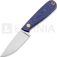 Brisa Couteau de cou Necker 70, Flat, blue jeans micarta, leather