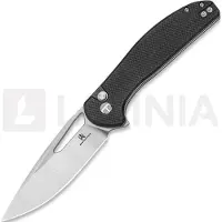 Bestechman Couteau pliant Whalefin - Stonewash + Satin - G10, noir