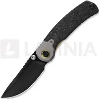 Kizer Cutlery Couteau pliant Pioneer Drop Point, Marble Carbon Fiber & Titanium, DLC