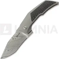 Reate Couteau pliant T3000 Damasteel, Carbon Fiber