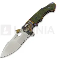 Andre de Villiers Couteau pliant Alpha Mini Wave Tab Acid Rain & Black Carbon Fibre
