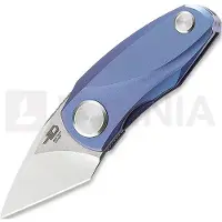 Bestech Couteau pliant Tulip DDB - Stonewash + Satin - Titanium, bleu