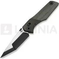 Bestech Cetus - PVD + Satin - Canvas Micarta, noir