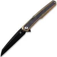 Kansept Knives Couteau pliant Arcus Framelock Golden Anodized Ti/Black Micarta