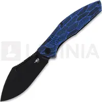Bestech Couteau pliant Lockness - Blackwash - G10, noir, bleu