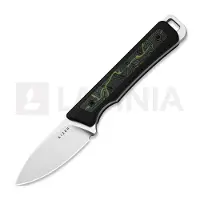 Kizer Cutlery Couteau Whiskey Jack AEB-L, Black/Green Damascus G-10, Satin