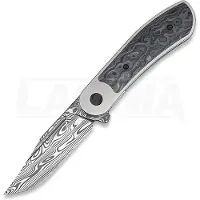 Bestech Couteau pliant Vestige - Damasteel - Black Camo Fat Carbon
