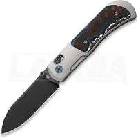 Kizer Cutlery Couteau pliant Tycho M390 Drop Point, Gray Ti & Fat Carbon, Black DLC