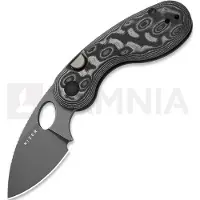 Kizer Cutlery Couteau pliant Microbe 14C28N, Black Vortex Micarta, Stonewashed