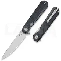 Bestechman Couteau pliant Flick - Satin + Stonewash - G10, noir