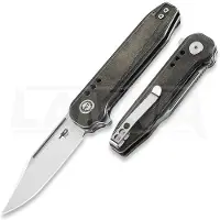 Bestech Couteau pliant Syntax - Satin + Stonewash - Micarta, vert