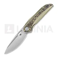 Bestech Couteau pliant Senu - Hand Rrubbed Satin - Titanium w/Fat Carbon