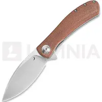 Trollsky Knives Couteau pliant Mandu EVO 14C28N, Brown Micarta, Satin