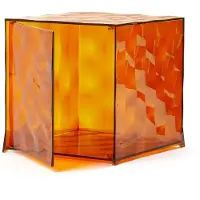 Kartell Optic Cube de Rangement With Door | Amber