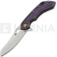 Olamic cutlery Couteau pliant Wayfarer 247 S90V Mouflon, Purple Geometrical Carving