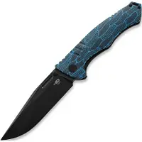 Bestech Keen II - Blackwash - G10, bleu, noir