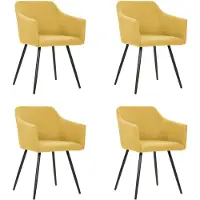 vidaXL Chaises de salle à manger 4 pcs. Tissu jaune