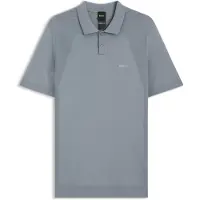 BOSS Polo en maille de coton mélangé avec Structure bodymapping