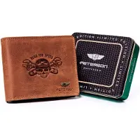 Peterson Portefeuille homme en cuir nubuck non cousu -
