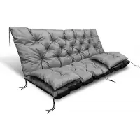 AIO Factory Coussin de jardin 150x60x50 cm + 2 coussins pour balançoire hollywoodienne étanche gris