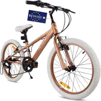 Sun baby Vélo enfant Vélo garçon 20 pouces avec dérailleurs 6 vitesses Shimano RevoShift Verdant Rowan Cappuccino