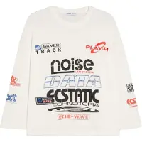 Bershka T-Shirt bleu / rouge cerise / noir / blanc