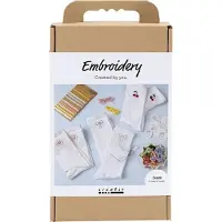 Creativ Company Kit de loisirs créatifs Broderie Chaussettes Blanches