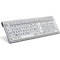 Logickeyboard LargePrint - Taille complète (100%) - filaire - USB - ?ŽERTY - Blanc