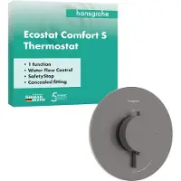 Hansgrohe robinet thermostatique encastré Ecostat Comfort S, pour une seule sortie, finition noir chromé brossé