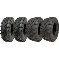 Parnells Quad Tyres 25x8-12 & 25x11-12 6 couches E Marked Highway Out extra wide - ensemble de 4