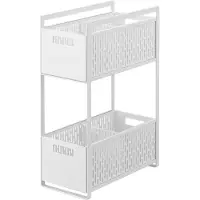 SmartaSaker Tower Panier de rangement pour armoire Métal blanc
