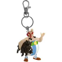 Plastoy Astérix et Obélix : Obélix portant un porte-clés en forme d'ours, Multicolore