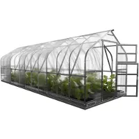 KLASIKA GREENHOUSES Serre KLASIKA STANDART 20 (2,5 x 8 m) avec fondations, polycarbonate de 6 mm et lucarnes à ouverture automatique.