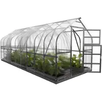 KLASIKA GREENHOUSES Serre KLASIKA STANDART 15 (2,5 x 6 m) avec fondations, polycarbonate de 6 mm et lucarnes à ouverture automatique.