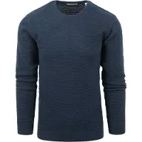 KnowledgeCotton Apparel Pull-over 'Vagn' bleu foncé