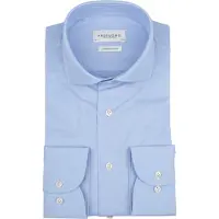 Profuomo Japanese Knitted Slim Fit Chemise en jersey bleu clair, Unicolore