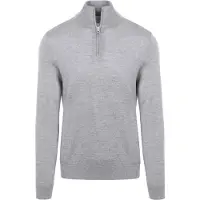 KING Essentials The Michael Pull Demi-Zip en Mérinos Gris
