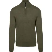 KING Essentials The Michael Half Zip Pull en Laine Mérinos Vert Army