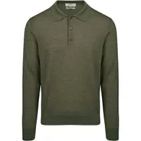 KING Essentials Polo The Robert Manches Longues Mérinos Vert Army