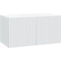 vidaXL Meuble TV mural blanc 59,5 x 31 x 30 cm en aggloméré