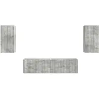 vidaXL Meuble TV 4 pièces Béton Gris Bois composite