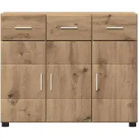 vidaXL Meuble de rangement FLORIN, 88,5 x 30,5 x 73 cm, finition chêne artisanal