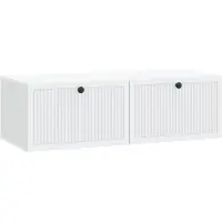 vidaXL Meuble TV mural blanc 98 x 41 x 30 cm en aggloméré