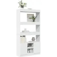 vidaXL Highboard blanc 92x33x180 cm Bois composite