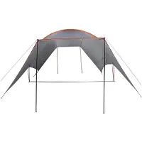 vidaXL Bâche de camping imperméable, grise et orange, 550 x 400 x 230 cm