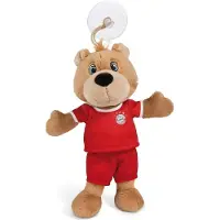 Nici 49072 Kuscheltier FC Bayern Bear 20cm braun schlenkernd mit Trikot und Sauger aus nachhaltiger Herstellung, Berni mit Haftsauger