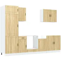 vidaXL Ensemble d'armoires de cuisine Porto 7 pcs. chêne Sonoma bois composite